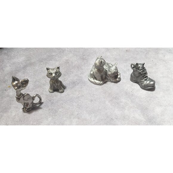 Other - Vintage Miniature Pewter Cat Set (4)